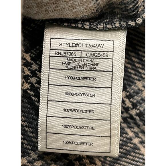 BB‎ Dakota By Steve Madden Shacket Womens Medium Plaid Buttons Boxy Anthracite - Picture 5 of 8